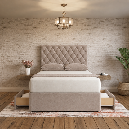 Mayfair Chesterfield Divan Bed - Latte Wool