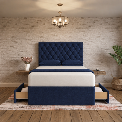 Mayfair Chesterfield Divan Bed - Midnight Linen