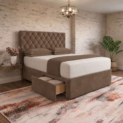 Mayfair Chesterfield Divan Bed - Mink Naples