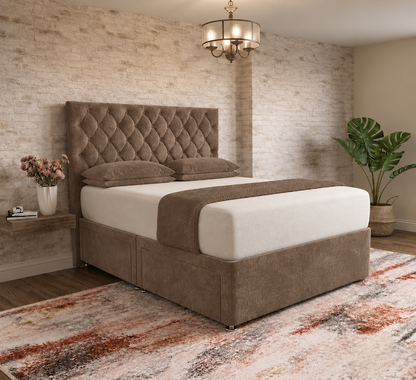 Mayfair Chesterfield Divan Bed - Mink Naples
