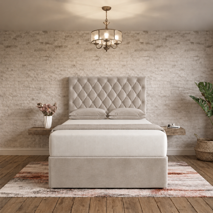 Mayfair Chesterfield Divan Bed - Putty Plush Velvet
