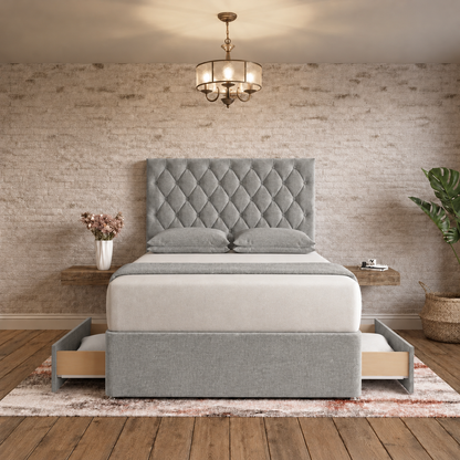 Mayfair Chesterfield Divan Bed - Sage Linen