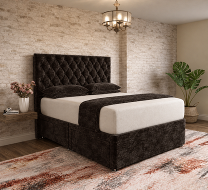 Mayfair Chesterfield Divan Bed - Slate Grey Naples