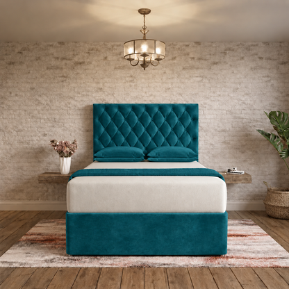 Mayfair Chesterfield Divan Bed - Teal Plush Velvet