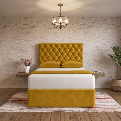 Mayfair Chesterfield Divan Bed - Tumeric Plush Velvet