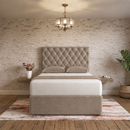 Mayfair Chesterfield Divan Bed - Wheat Linen