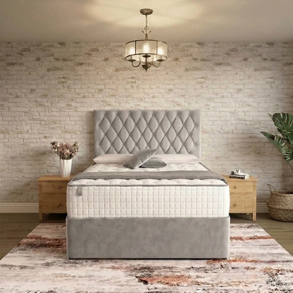 Mayfair Chesterfield Divan Bed - Latte Wool