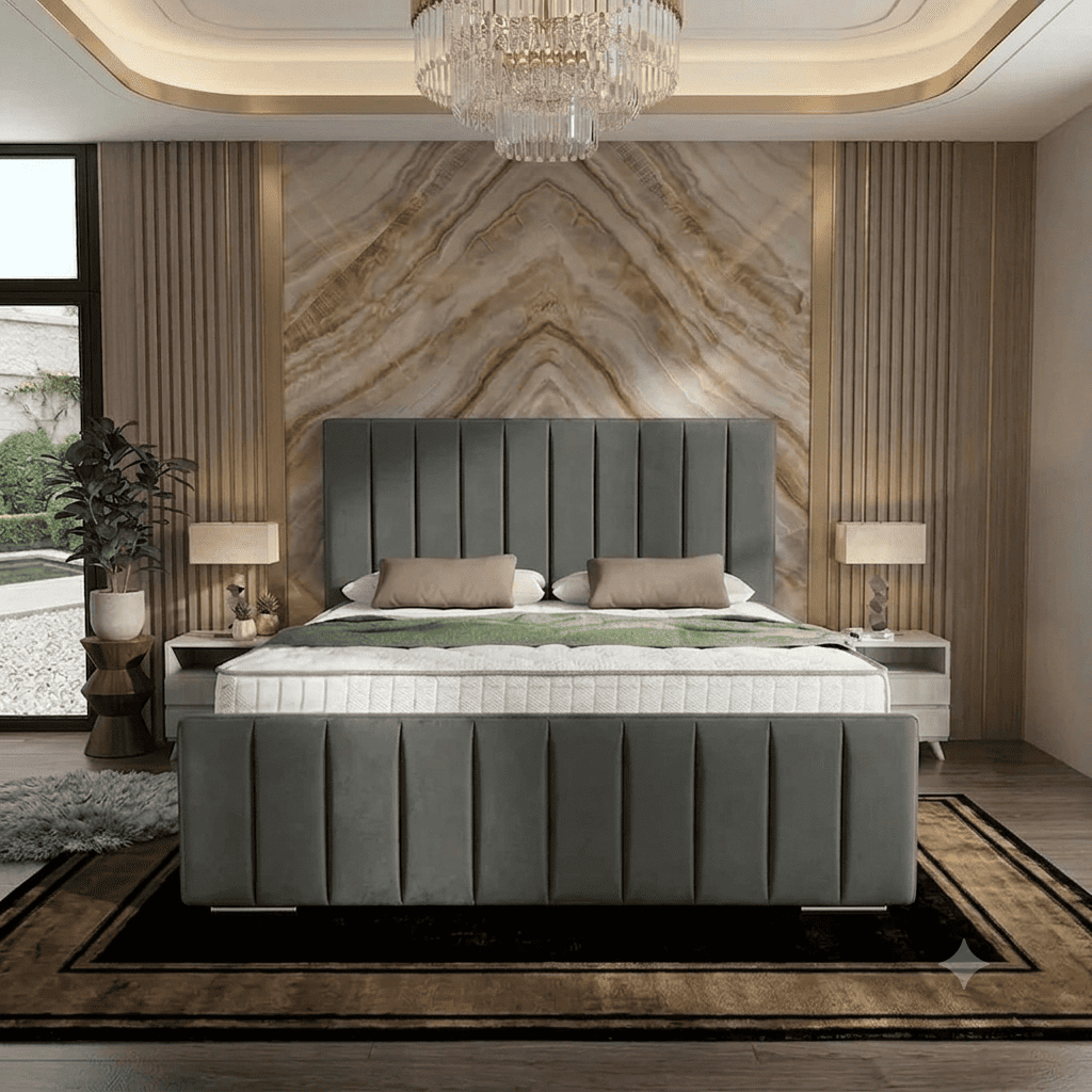 Monaco Upholstered Ottoman Bed - Clay Wool