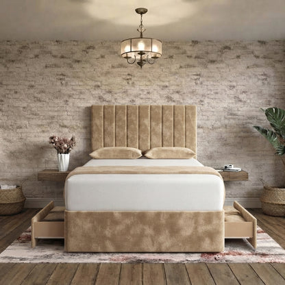 Nexus Divan Bed - Beige Plush Velvet