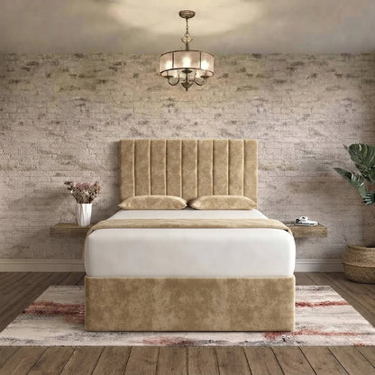 Nexus Divan Bed - Beige Plush Velvet