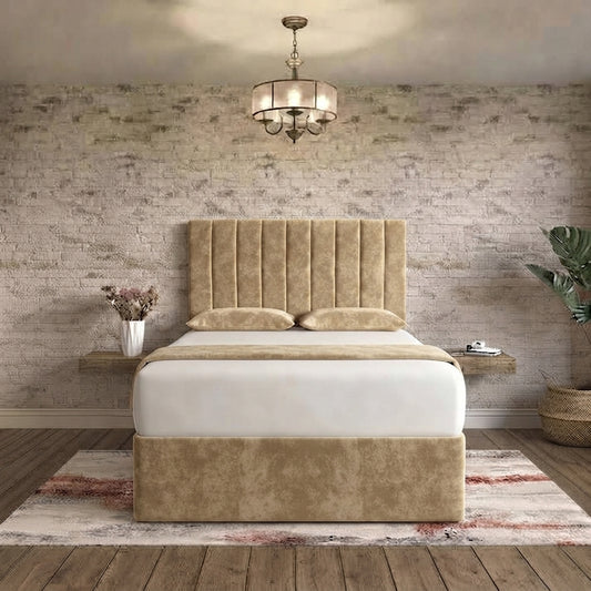 Nexus Divan Bed - Beige Plush Velvet