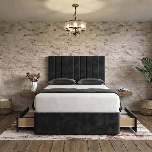 Nexus Divan Bed - Black Chenille