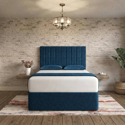 Nexus Divan Bed - Blue Plush Velvet