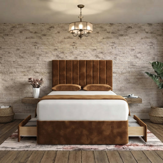 Nexus Divan Bed - Brown Chenille