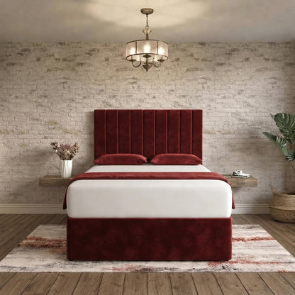 Nexus Divan Bed - Burgundy Plush Velvet