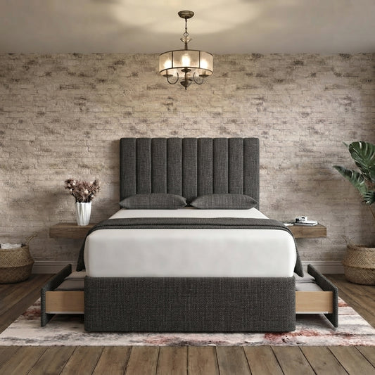 Nexus Divan Bed - Charcoal Linen