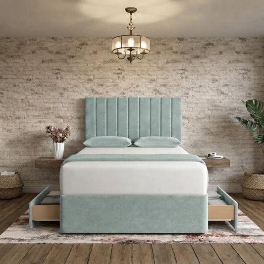 Nexus Divan Bed - Duck Egg Plush Velvet