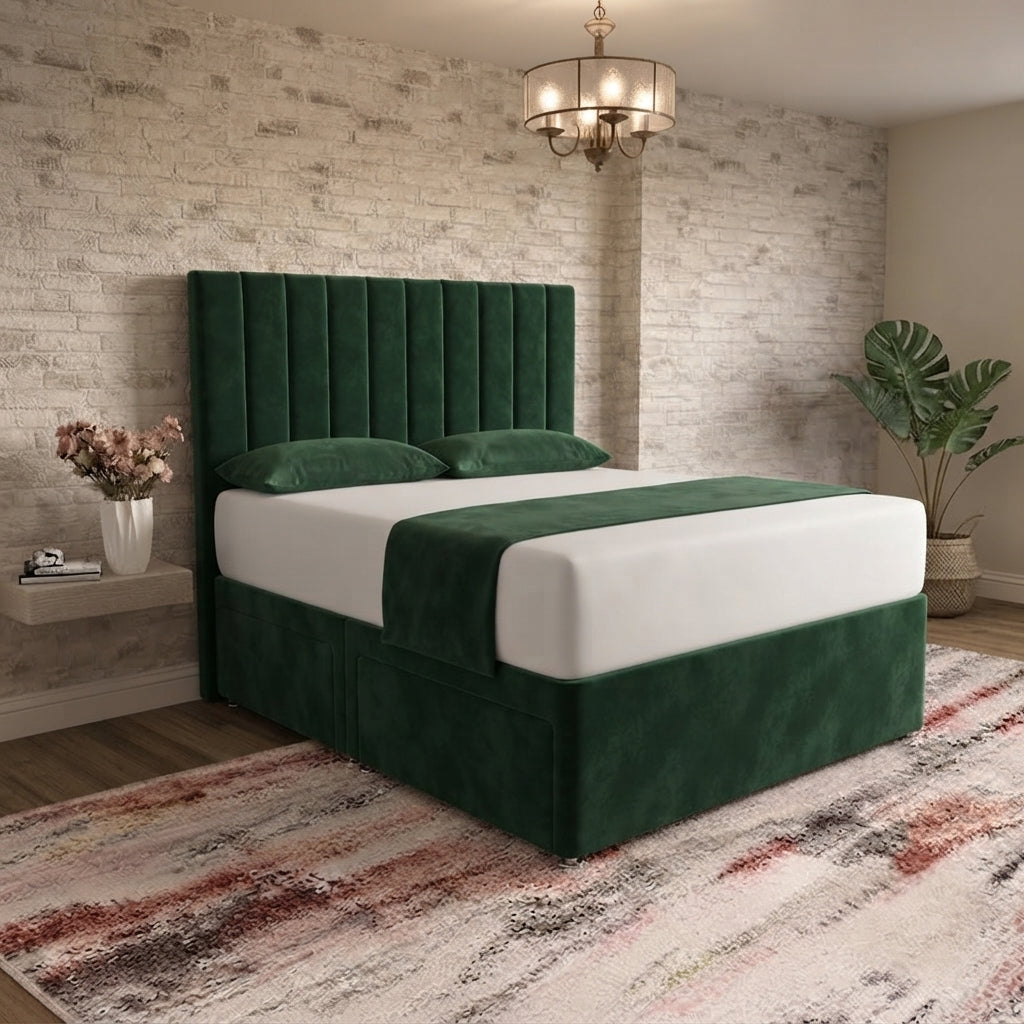 Nexus Divan Bed - Green Plush Velvet