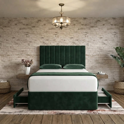 Nexus Divan Bed - Green Plush Velvet