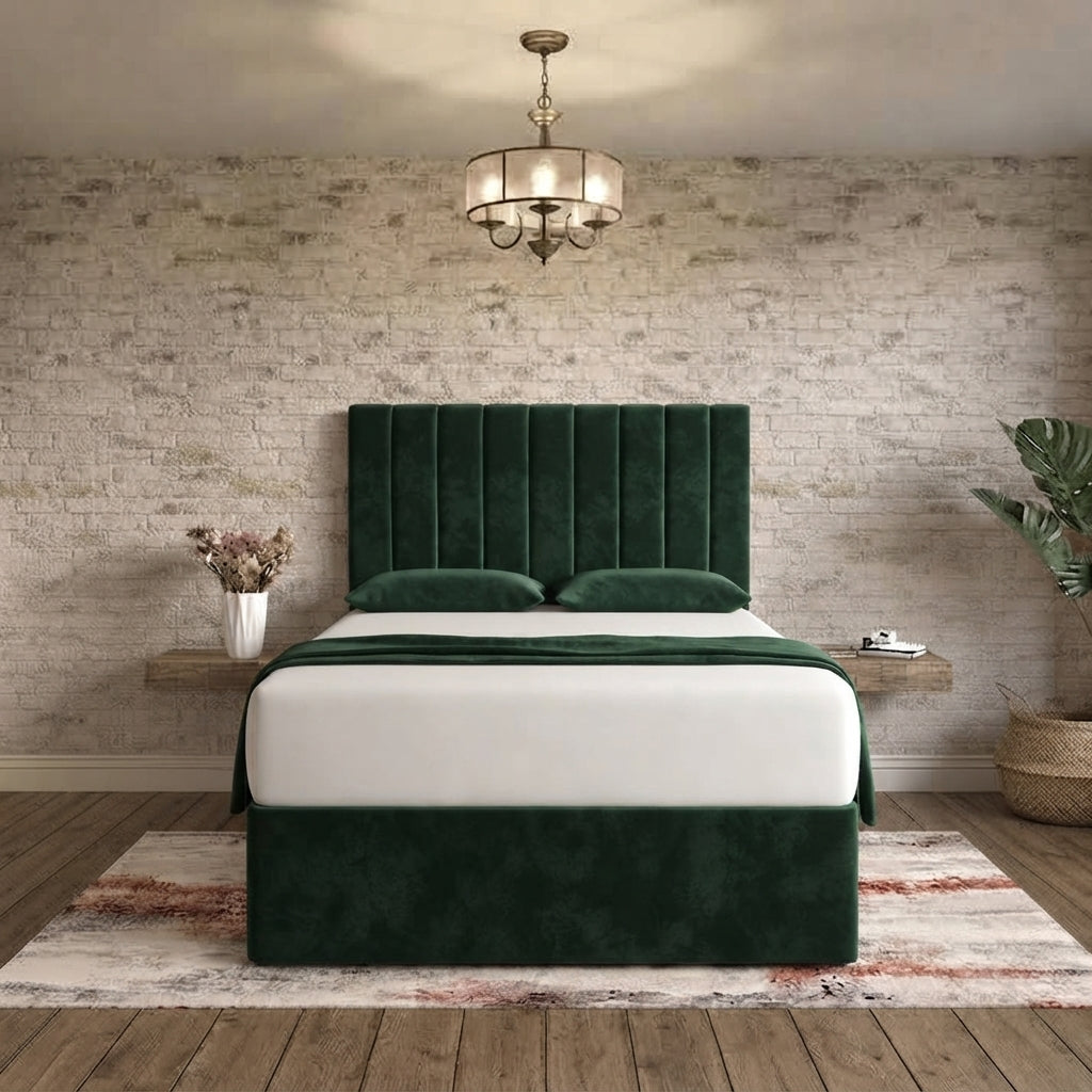 Nexus Divan Bed - Green Plush Velvet
