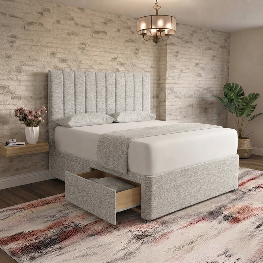Nexus Divan Bed - Grey Chenille