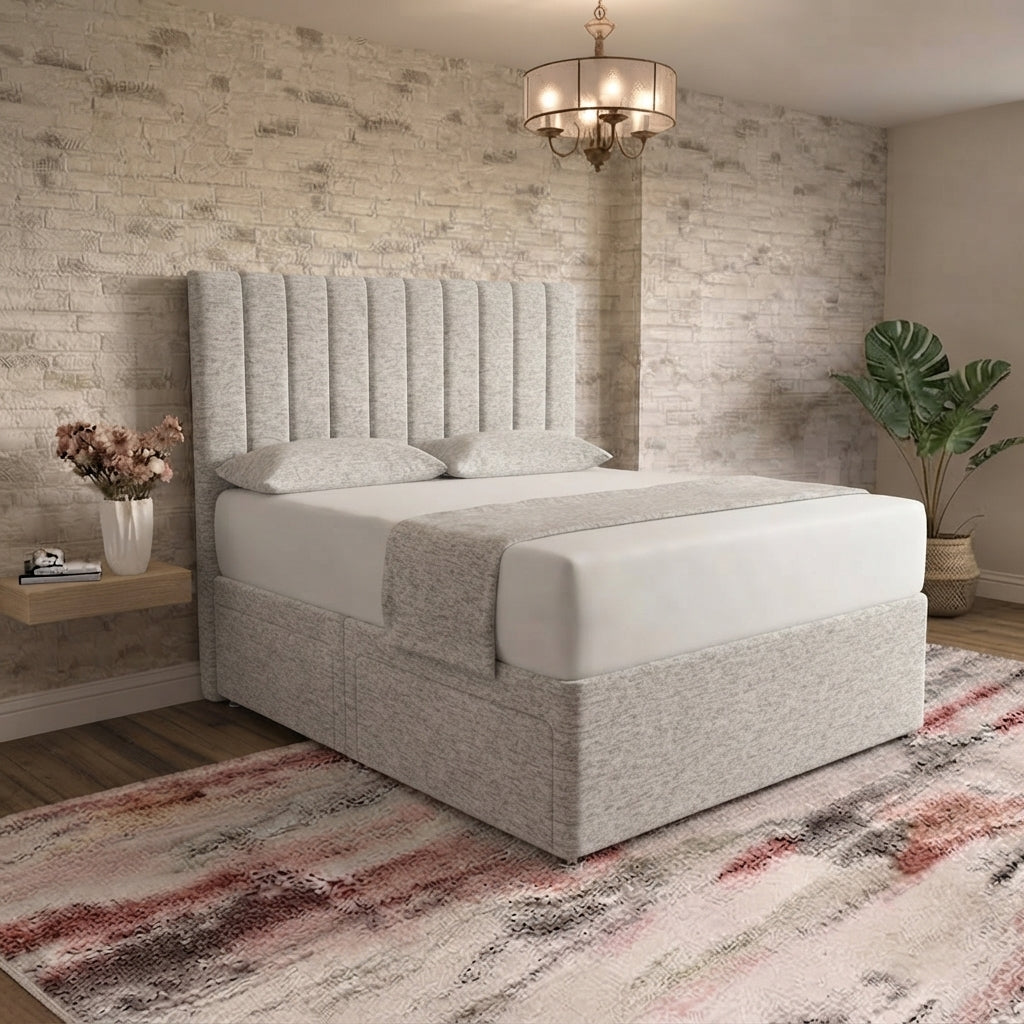 Nexus Divan Bed - Grey Chenille