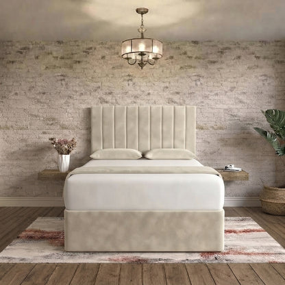 Nexus Divan Bed - Light Grey Plush Velvet
