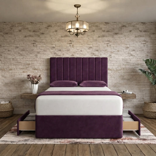 Nexus Divan Bed - Purple Plush Velvet