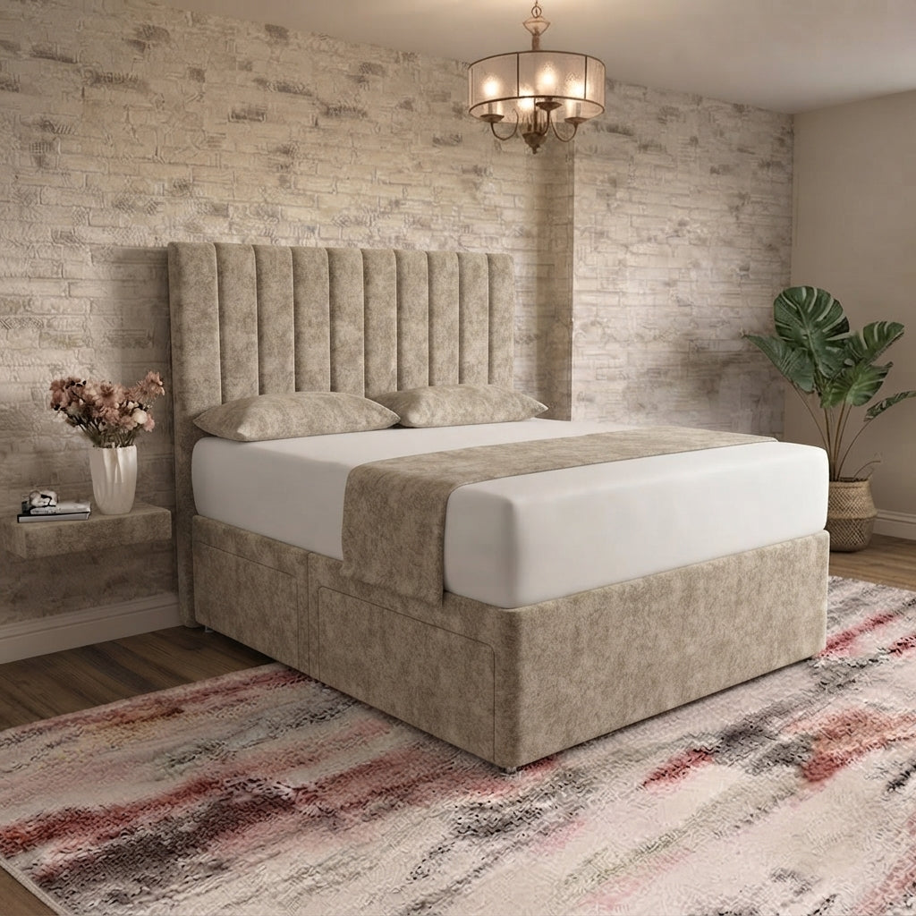Nexus Divan Bed - Putty Plush Velvet
