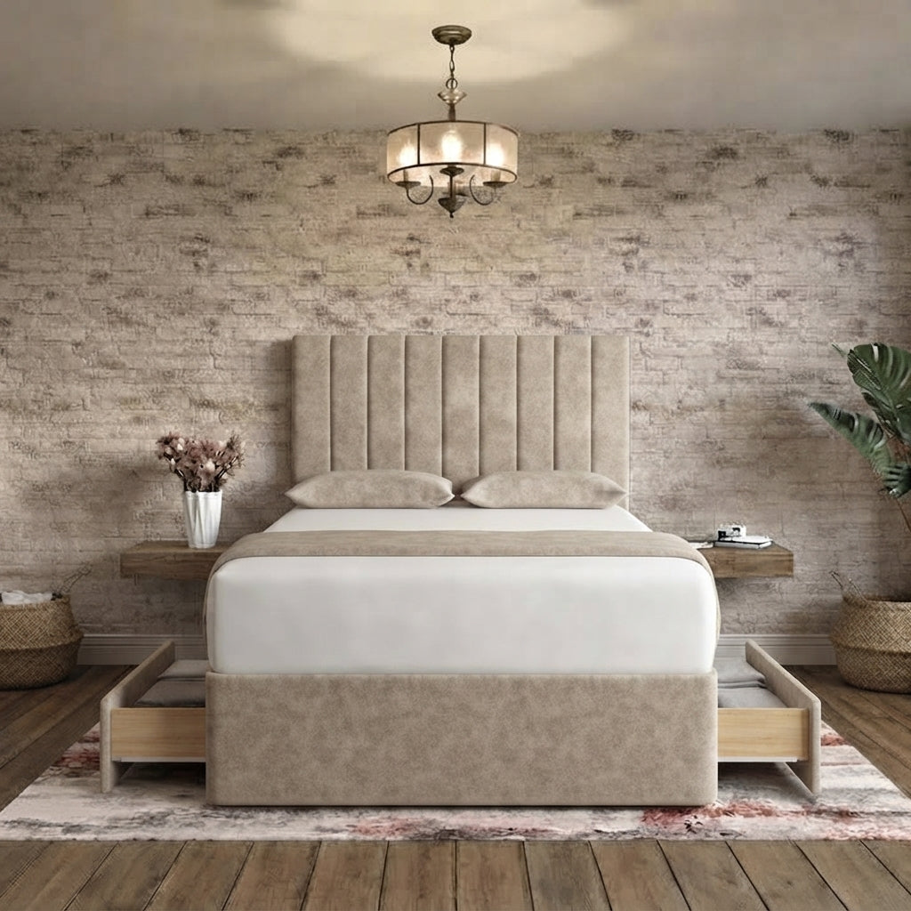 Nexus Divan Bed - Putty Plush Velvet
