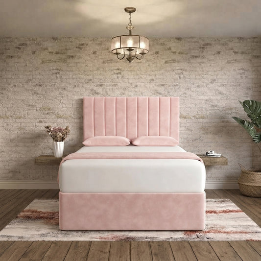 Nexus Divan Bed - Soft Pink Plush Velvet