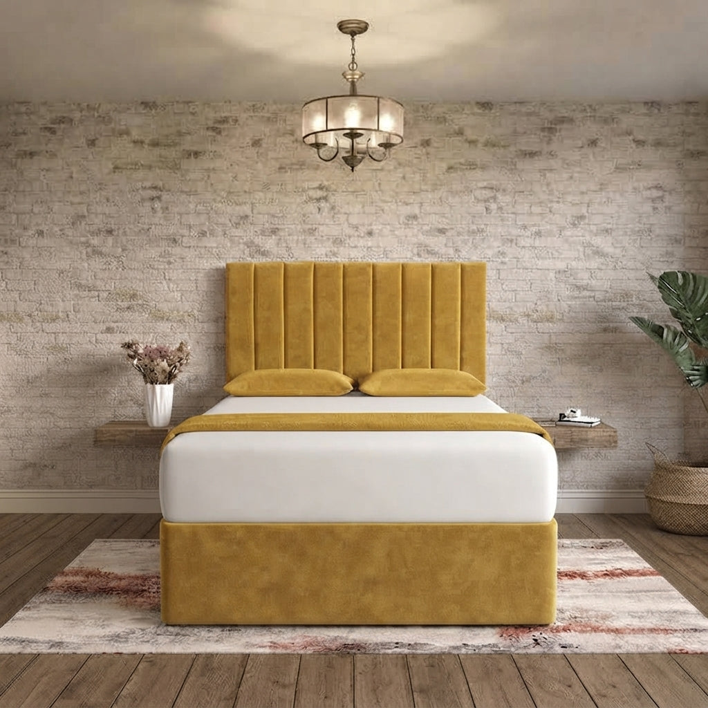 Nexus Divan Bed - Tumeric Plush Velvet