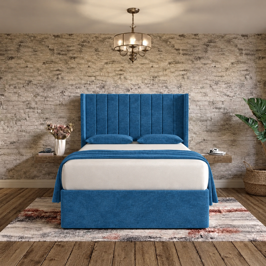 Nexus Wingback Bed - Blue Naples