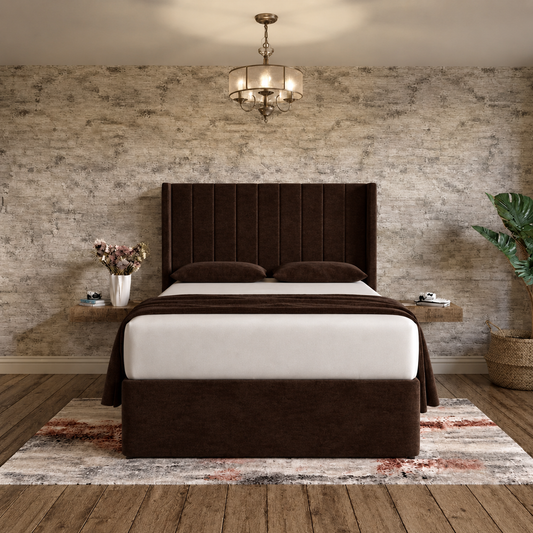 Nexus Wingback Bed - Brown Naples
