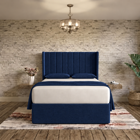 Nexus Wingback Bed - Midnight Linen