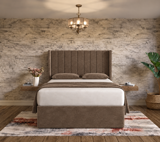 Nexus Wingback Bed - Mink Naples