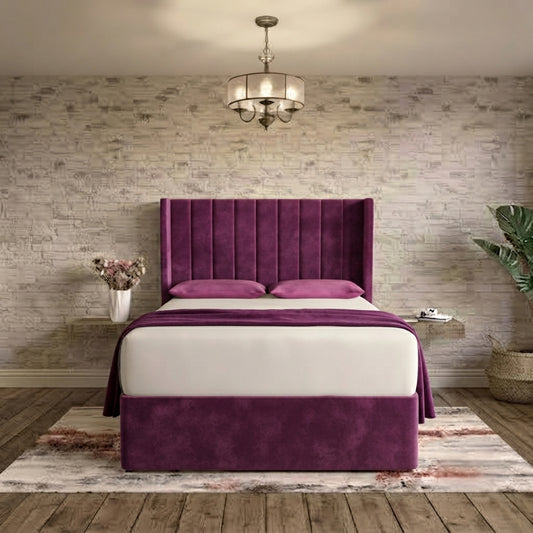 Nexus Wingback Bed - Purple Plush Velvet