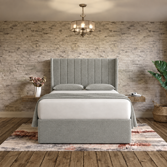 Nexus Wingback Bed - Sage Linen