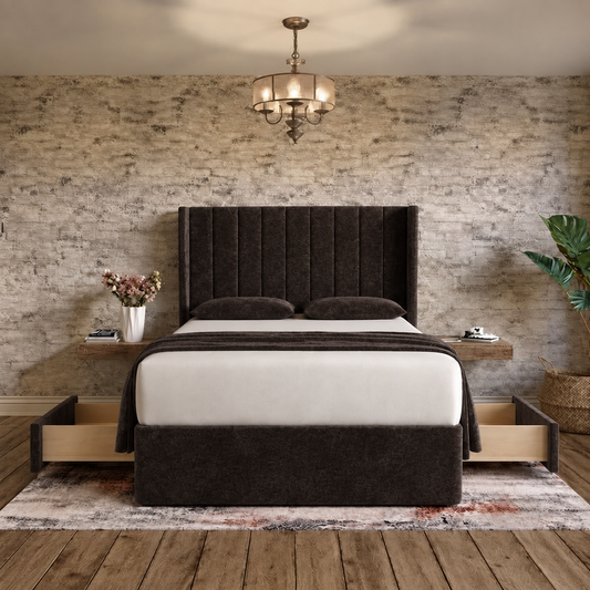 Nexus Wingback Bed - Slate Grey Naples