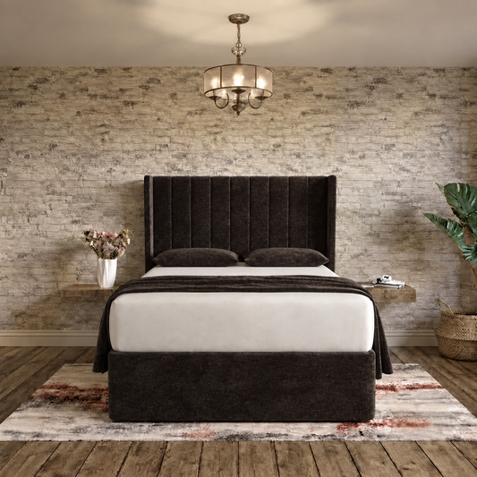 Nexus Wingback Bed - Slate Grey Naples