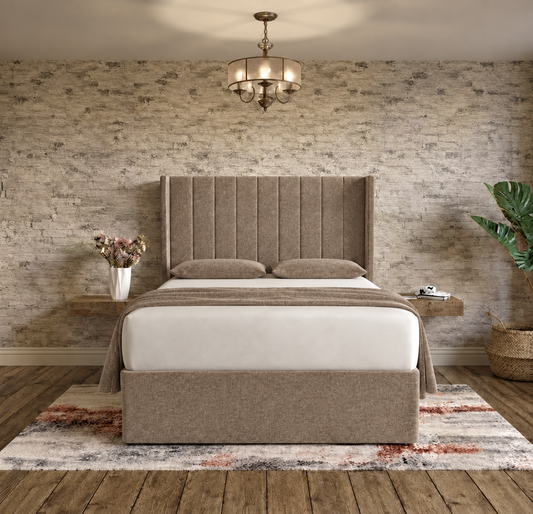 Nexus Wingback Bed - Wheat Linen