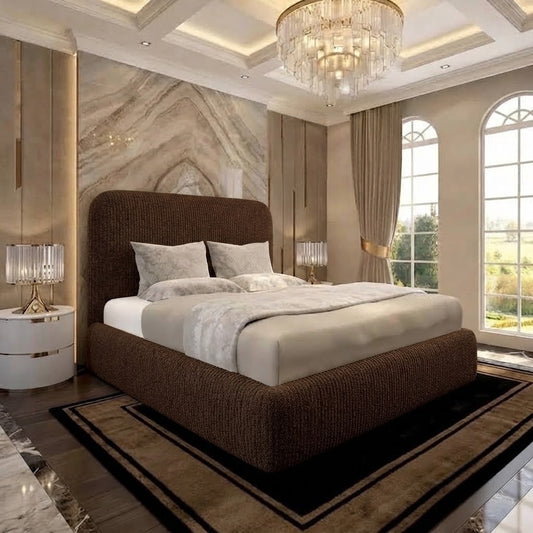 Nimbus Upholstered Ottoman Bed - Brown Naples