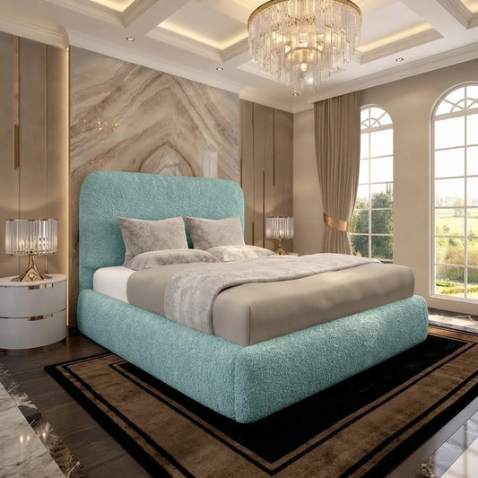 Nimbus Upholstered Ottoman Bed - Duck Egg Plush Velvet
