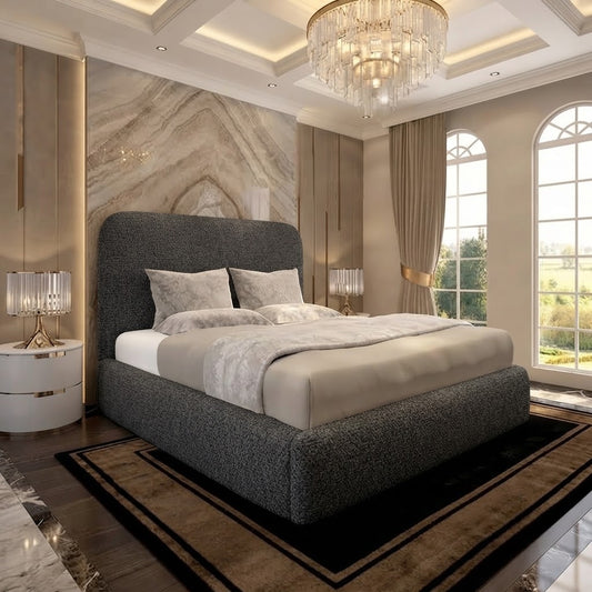 Nimbus Upholstered Ottoman Bed - Graphite Linen