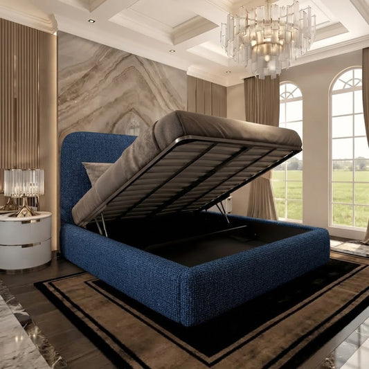 Nimbus Upholstered Ottoman Bed - Midnight Linen