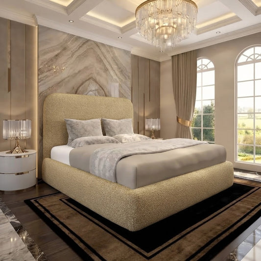 Nimbus Upholstered Ottoman Bed - Mink Chenille