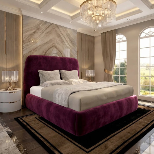 Nimbus Upholstered Ottoman Bed - Purple Plush Velvet