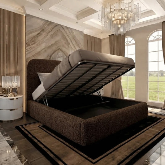 Nimbus Upholstered Ottoman Bed - Slate Grey Naples