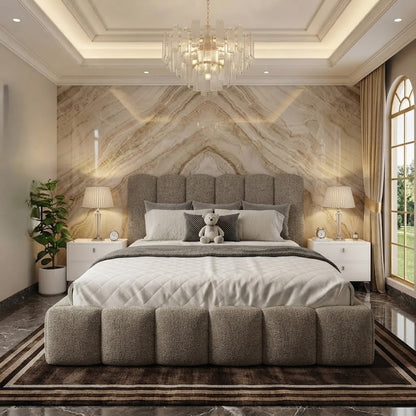 Pebble Upholstered Ottoman Bed - Clay Wool