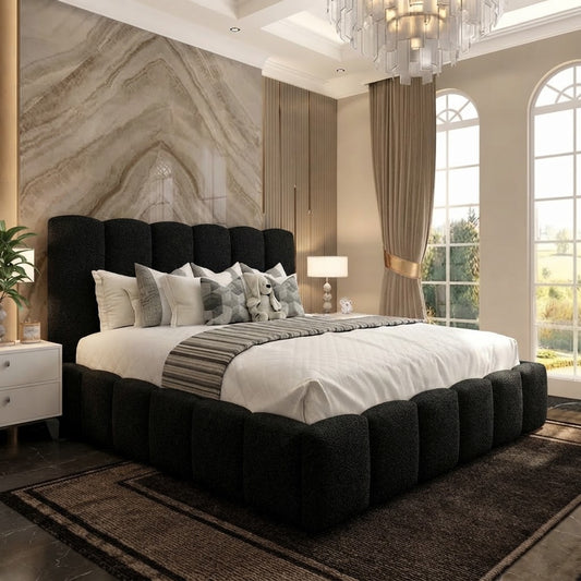 Pebble Upholstered Ottoman Bed - Slate Grey Naples